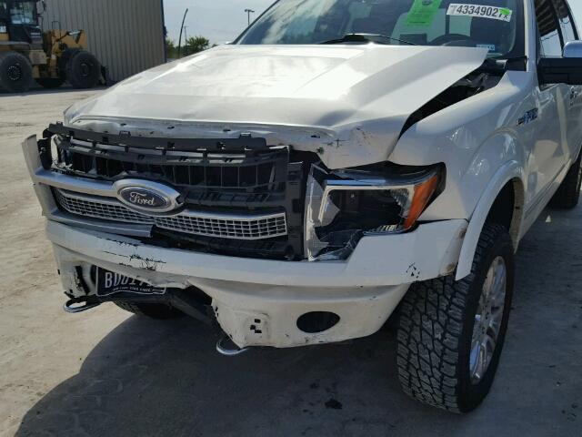 1FTPW14V19FA58654 - 2009 FORD F150 SUPER WHITE photo 9