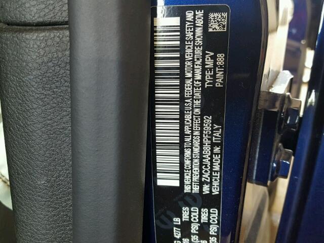 ZACCJAAB8HPF59592 - 2017 JEEP RENEGADE S 蓝色 照片 10