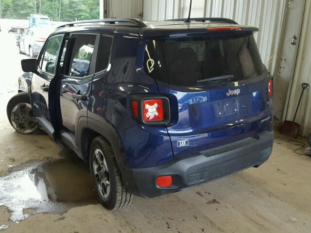 ZACCJAAB8HPF59592 - 2017 JEEP RENEGADE S BLUE photo 3