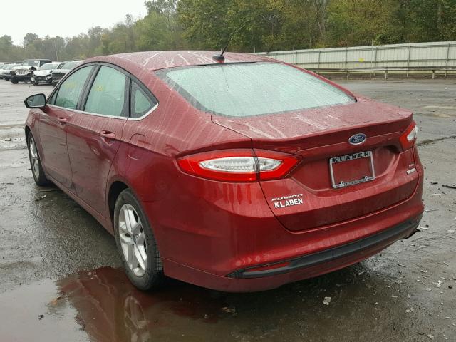 1FA6P0HD6F5111263 - 2015 FORD FUSION SE MAROON photo 3