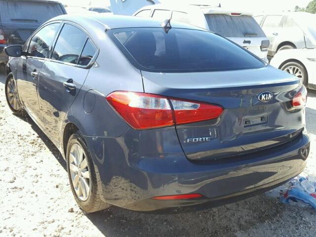 KNAFX4A60E5218771 - 2014 KIA FORTE LX BLUE photo 3