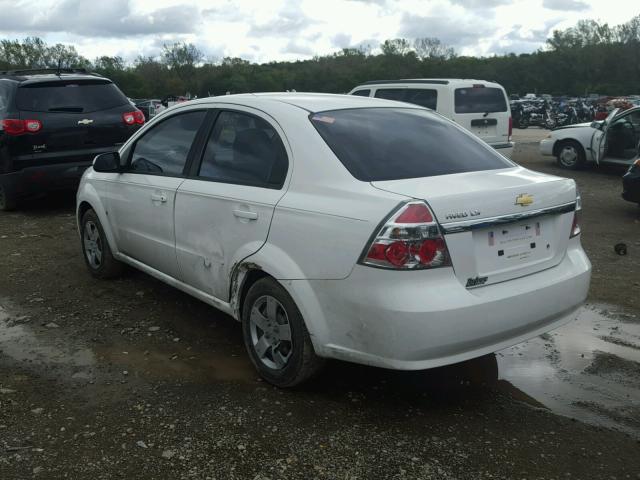 KL1TD56E39B323842 - 2009 CHEVROLET AVEO LS WHITE photo 3