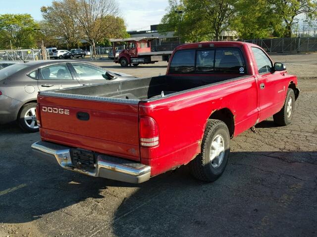 1B7FL26X1WS561418 - 1998 DODGE DAKOTA RED photo 4