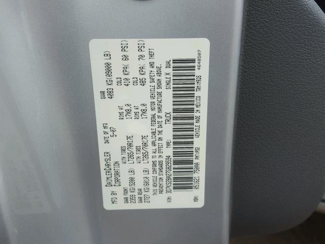 3D7KS28A27G829594 - 2007 DODGE RAM 2500 S Gümüş foto 10