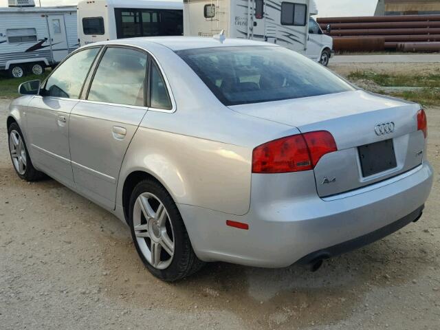 WAUAF78E77A060211 - 2007 AUDI A4 2 SILVER photo 3