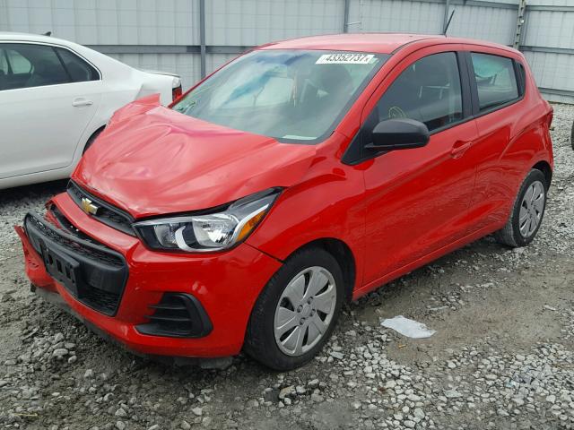 KL8CB6SA8GC613114 - 2016 CHEVROLET SPARK LS RED photo 2