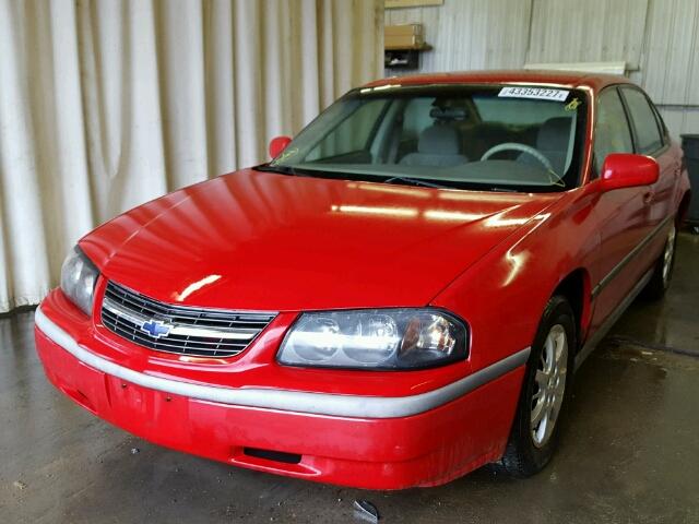 2G1WF52E049230690 - 2004 CHEVROLET IMPALA RED photo 2