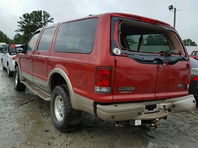 1FMNU45S64EB50601 - 2004 FORD EXCURSION RED photo 3