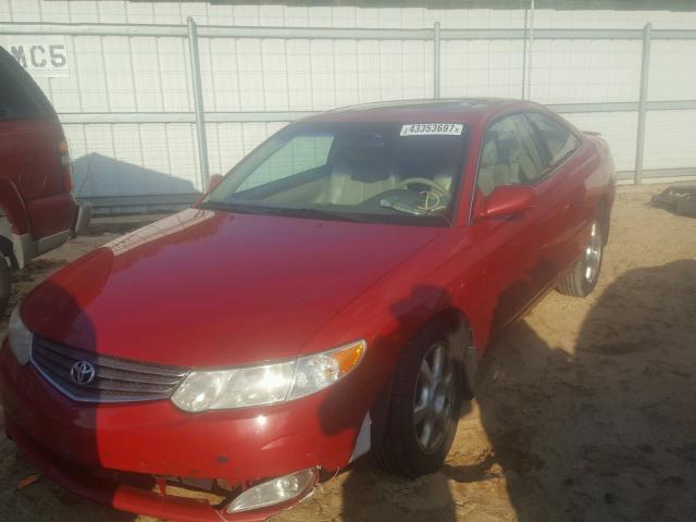 2T1CF28P92C593357 - 2002 TOYOTA CAMRY SOLA RED photo 2