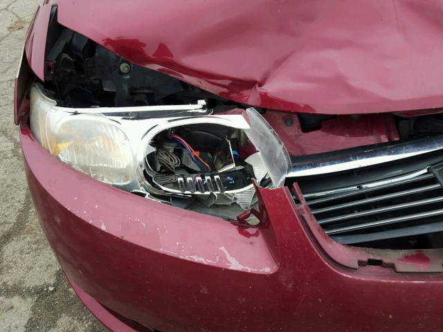 1G8AJ55F86Z152764 - 2006 SATURN ION BURGUNDY photo 9