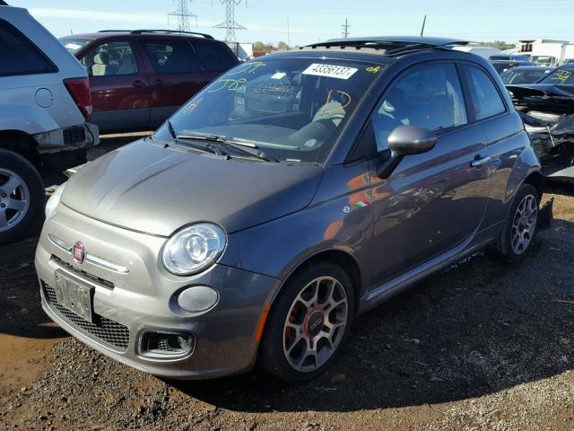 3C3CFFBR6DT560600 - 2013 FIAT 500 SPORT GRAY photo 2