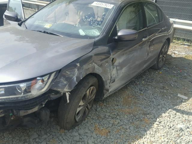 1HGCR2F33EA012193 - 2014 HONDA ACCORD LX GRAY photo 9