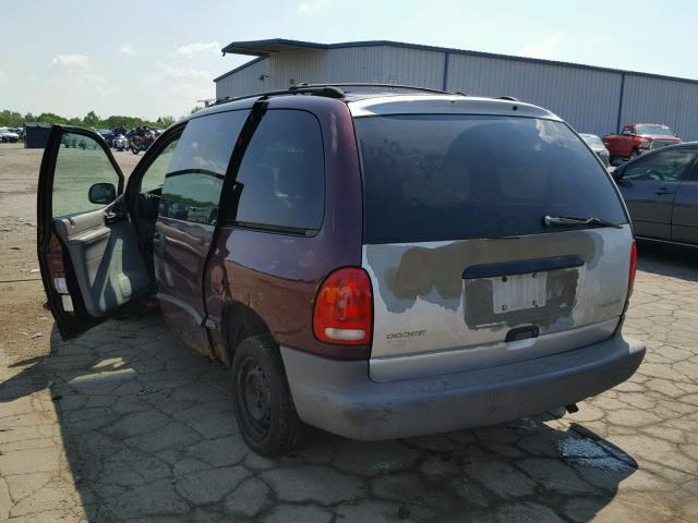 2B4GP2532YR812827 - 2000 DODGE CARAVAN PURPLE photo 3