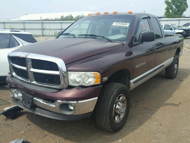 3D7KS28D85G813858 - 2005 DODGE RAM 2500 S BURGUNDY photo 2