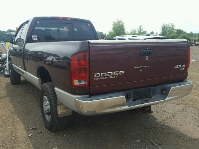 3D7KS28D85G813858 - 2005 DODGE RAM 2500 S BURGUNDY photo 3