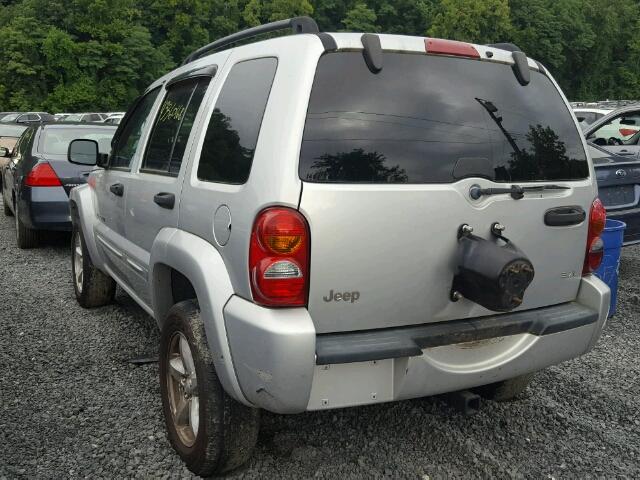 1J8GL58K12W149258 - 2002 JEEP LIBERTY LI SILVER photo 3