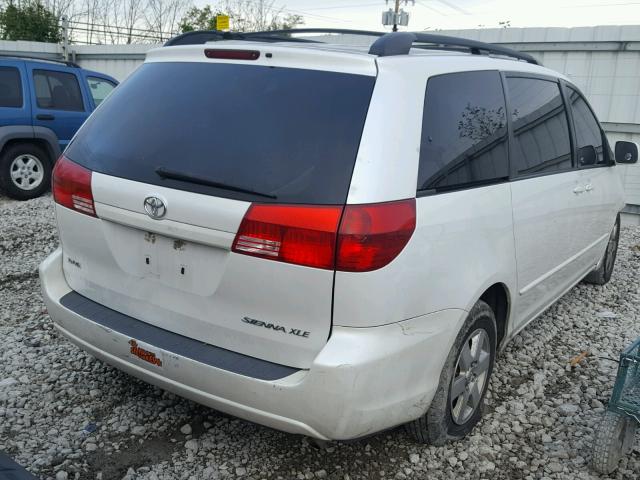 5TDZA22C54S180974 - 2004 TOYOTA SIENNA XLE WHITE photo 4