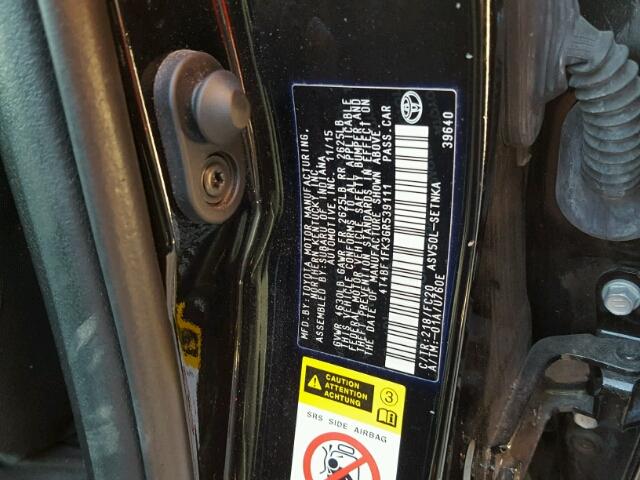 4T4BF1FK3GR539111 - 2016 TOYOTA CAMRY LE შავი ფოტო 10