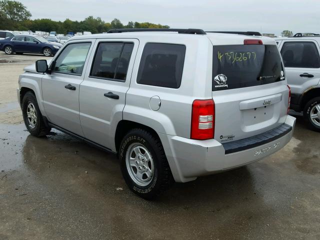 1J8FT28W68D775678 - 2008 JEEP PATRIOT SP SILVER photo 3