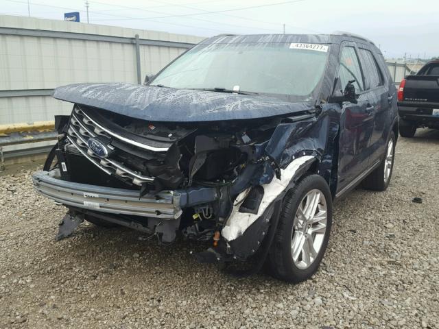 1FM5K8D88GGA94768 - 2016 FORD EXPLORER X BLUE photo 2