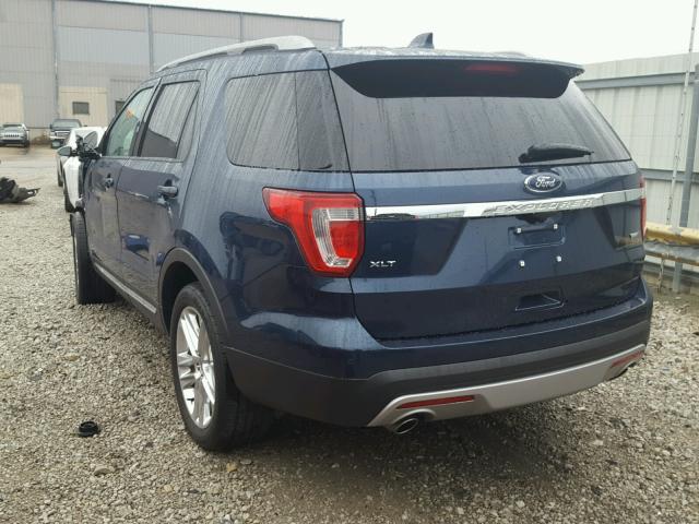 1FM5K8D88GGA94768 - 2016 FORD EXPLORER X BLUE photo 3