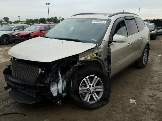 1GNKRHKD1FJ370283 - 2015 CHEVROLET TRAVERSE TAN photo 2