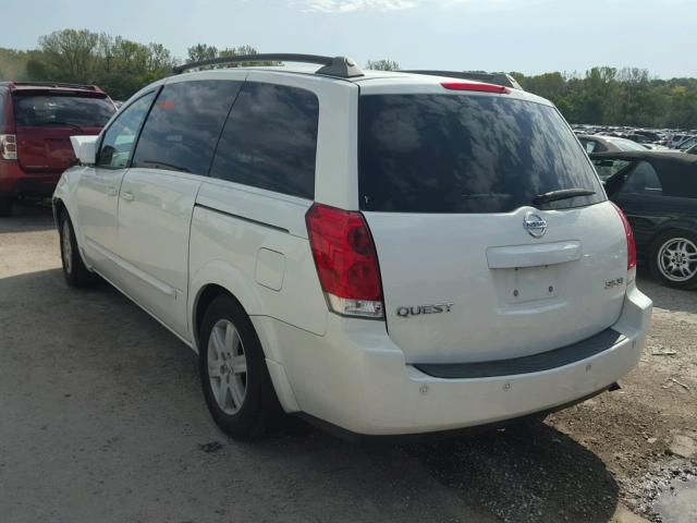 5N1BV28U45N110214 - 2005 NISSAN QUEST WHITE photo 3