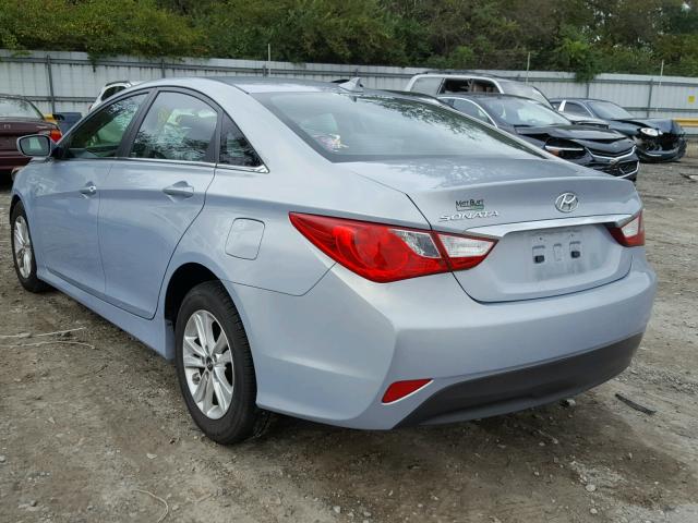 5NPEB4AC0EH908622 - 2014 HYUNDAI SONATA BLUE photo 3