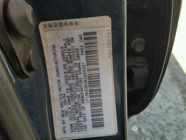 1Y1SK5365RZ069397 - 1994 GEO PRIZM BASE მწვანე ფოტო 10