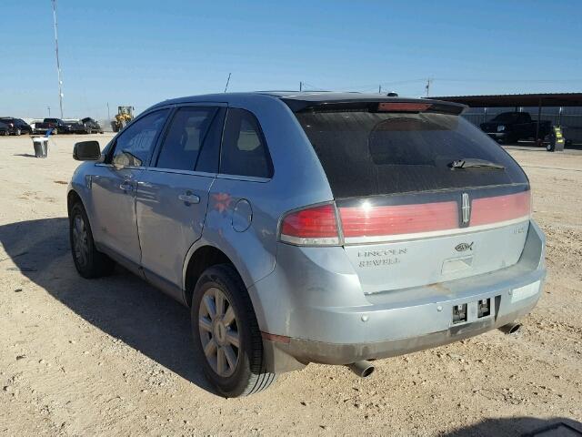 2LMDU68C98BJ12135 - 2008 LINCOLN MKX BLUE photo 3