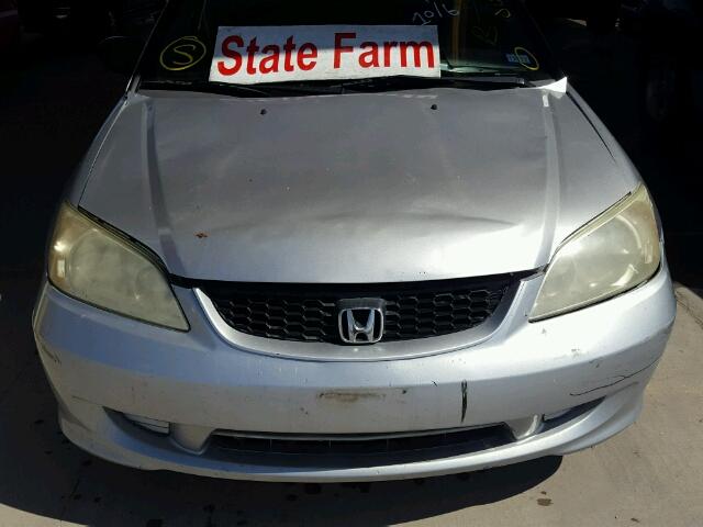 1HGEM21585L079358 - 2005 HONDA CIVIC SILVER photo 9