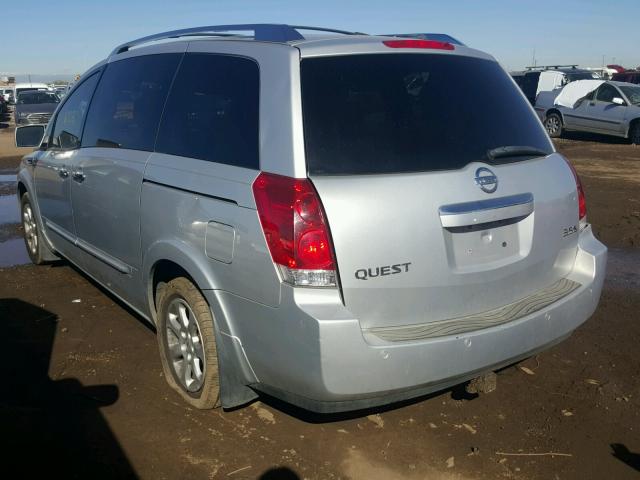 5N1BV28U88N104131 - 2008 NISSAN QUEST S SILVER photo 3