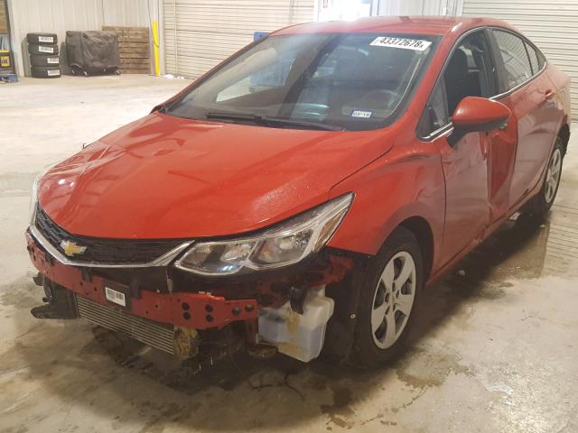 1G1BC5SM2H7181286 - 2017 CHEVROLET CRUZE LS RED photo 2