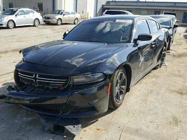 2C3CDXBG3FH874159 - 2015 DODGE CHARGER SE BLACK photo 2