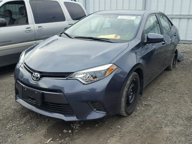 2T1BURHE8FC465383 - 2015 TOYOTA COROLLA L GRAY photo 2