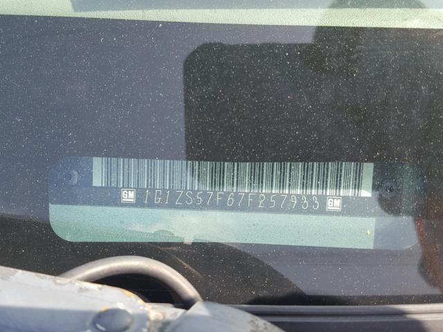 1G1ZS57F67F257933 - 2007 CHEVROLET MALIBU LS 蓝色 照片 10