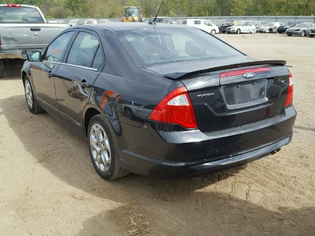 3FAHP0HA0BR208979 - 2011 FORD FUSION SE BLACK photo 3