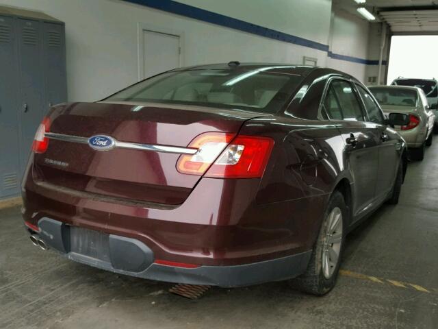 1FAHP2DW7BG102971 - 2011 FORD TAURUS SE BURGUNDY photo 4