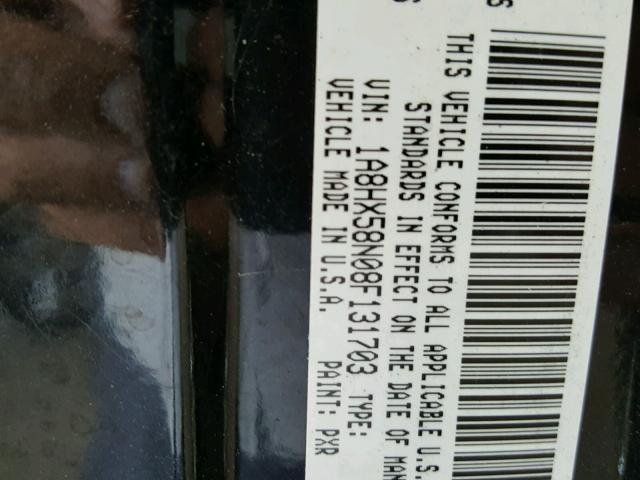 1A8HX58N08F131703 - 2008 CHRYSLER ASPEN LIMI BLACK photo 10