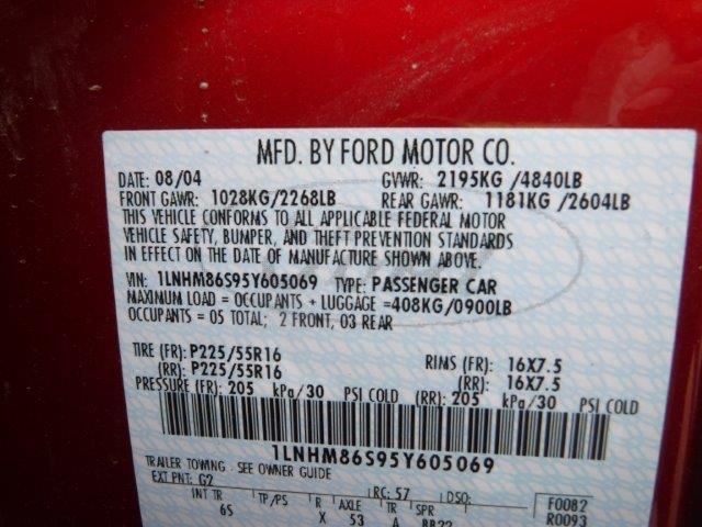 1LNHM86S95Y605069 - 2005 LINCOLN LS 红色 照片 10