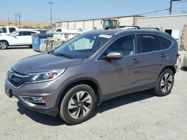 5J6RM4H92FL013646 - 2015 HONDA CR-V TOURI BROWN photo 2