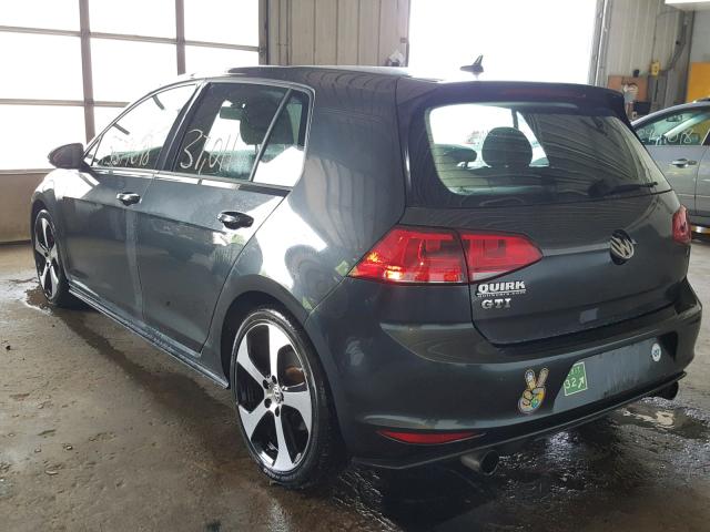 3VW4T7AU6FM007900 - 2015 VOLKSWAGEN GTI GRAY photo 3