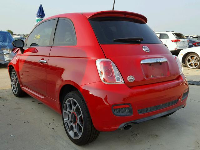 3C3CFFBR1DT514804 - 2013 FIAT 500 SPORT RED photo 3