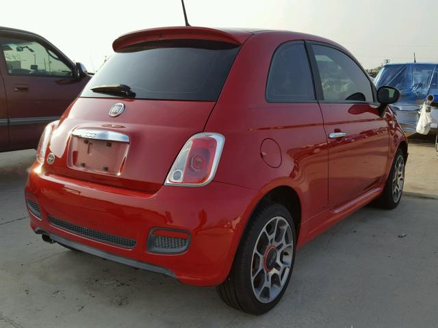 3C3CFFBR1DT514804 - 2013 FIAT 500 SPORT RED photo 4