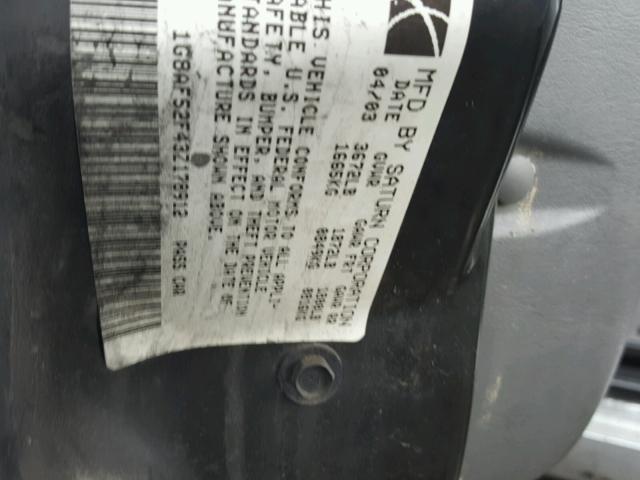 1G8AF52F43Z178912 - 2003 SATURN ION LEVEL GRAY photo 10