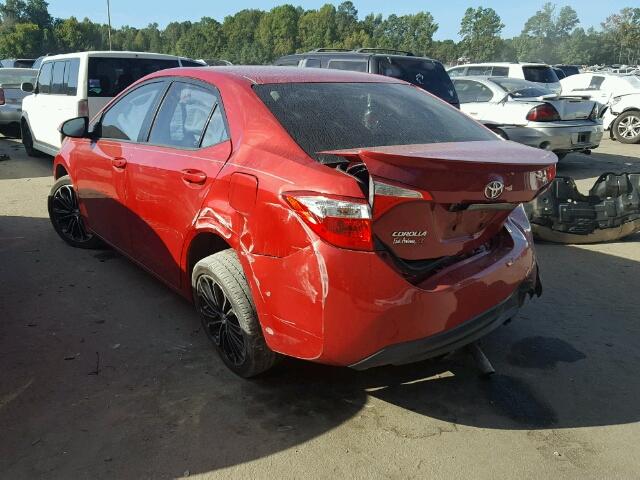 2T1BURHE5FC344438 - 2015 TOYOTA COROLLA L RED photo 3