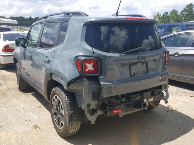 ZACCJBCT8GPD78499 - 2016 JEEP RENEGADE T GRAY photo 3