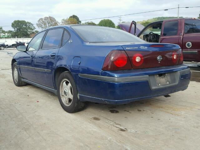 2G1WF52E539325681 - 2003 CHEVROLET IMPALA BLUE photo 3