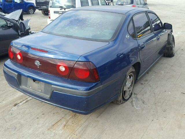 2G1WF52E539325681 - 2003 CHEVROLET IMPALA BLUE photo 4