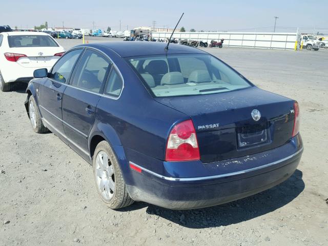 WVWRH63B63P118744 - 2003 VOLKSWAGEN PASSAT GLX BLUE photo 3
